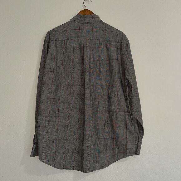 Brooks Brothers 346 Men's Original Polo Shirt Multi Micro Check Cotton Wool sz L - Picture 2 of 7